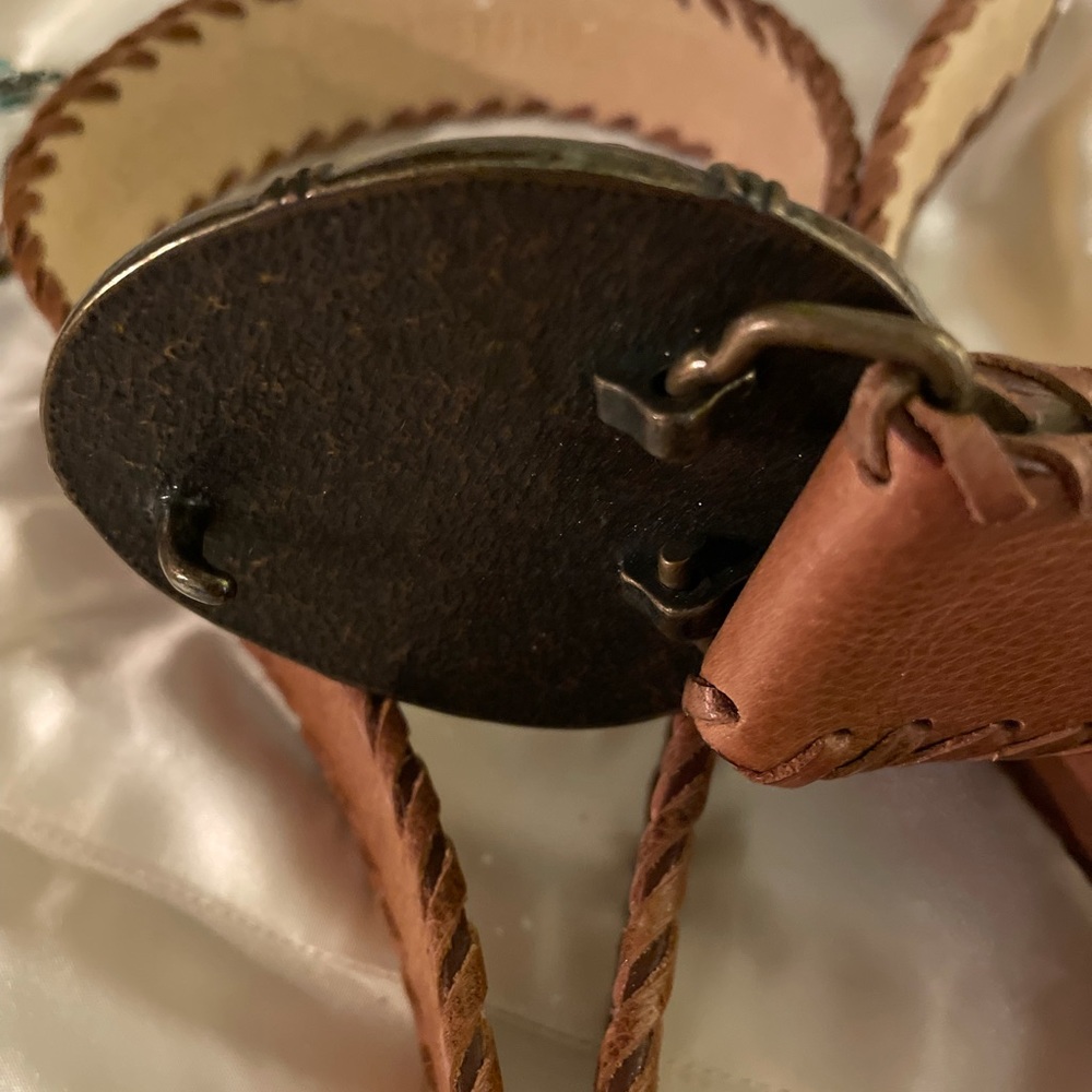 NINE WEST natural LEATHER BELT  LG/XL - Picture 8 of 13